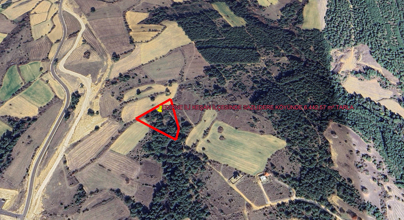 EDİRNE İLİ KEŞAN İLÇESİ SAZLIDERE KÖYÜNDE 6.442,57  m² TARLA