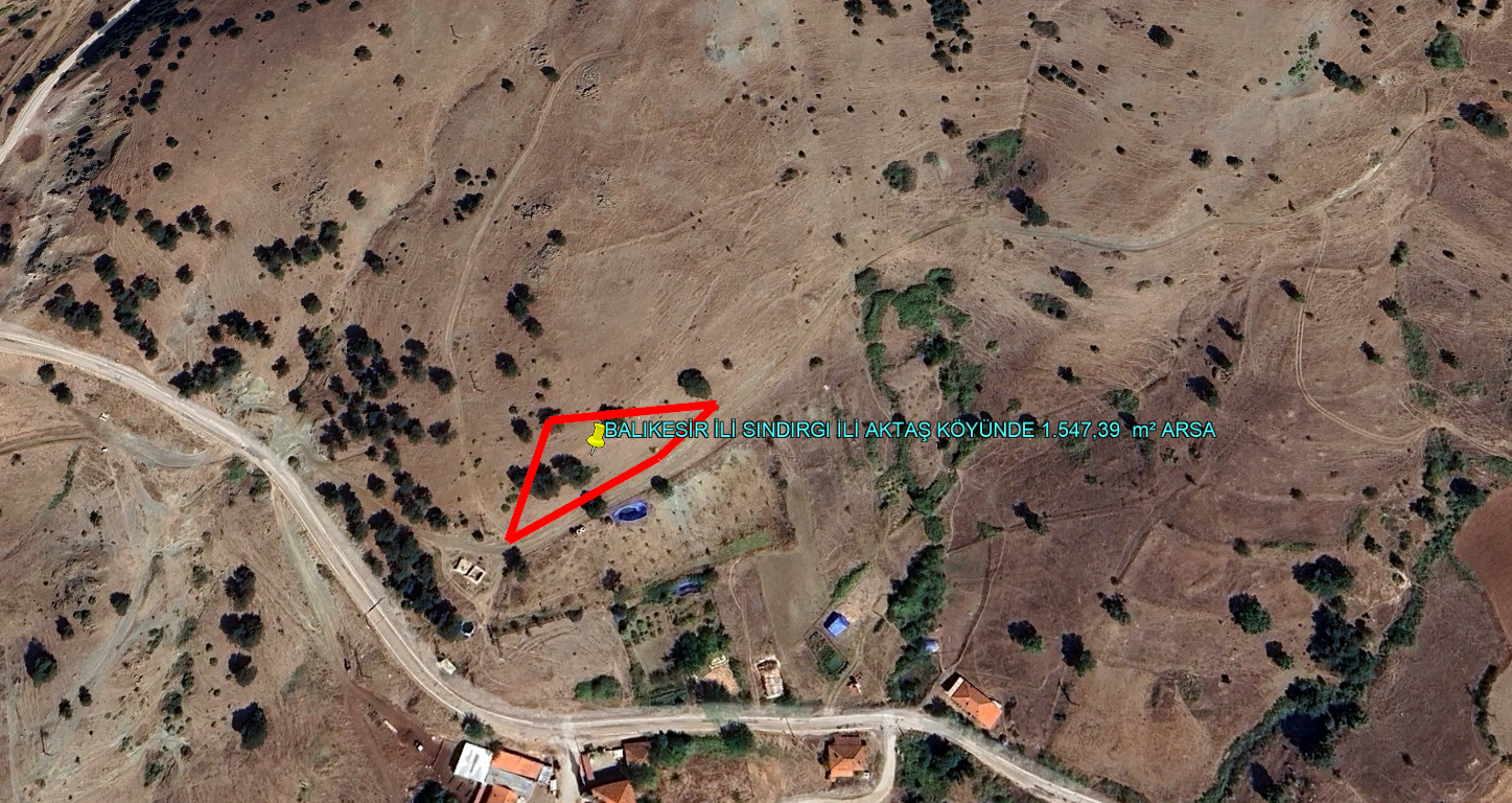 BALIKESİR İLİ SINDIRGI İLİ AKTAŞ KÖYÜNDE 1.547,39  m² ARSA
