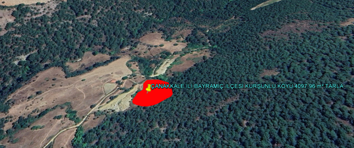 ÇANAKKALE PROVINCE BAYRAMİÇ COUNTY KURŞUNLU VILLAGE 4097,96 m² LAND