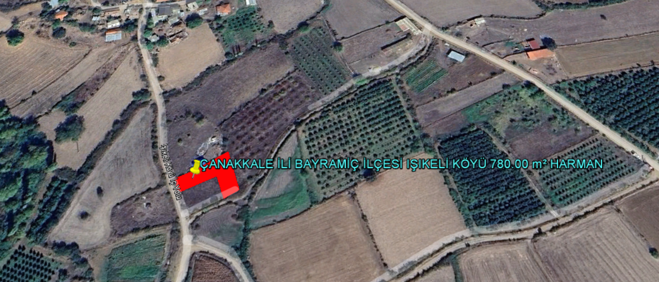 ÇANAKKALE İLİ BAYRAMİÇ İLÇESİ IŞIKELİ KÖYÜ 780,00 m²  HARMAN