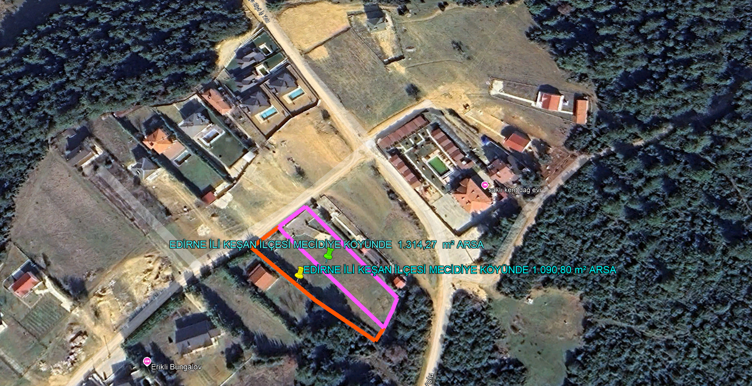 EDİRNE İLİ KEŞAN İLÇESİ MECİDİYE KÖYÜNDE  1.314,27  m² KADASTROL YOLU MEVCUT ARSA