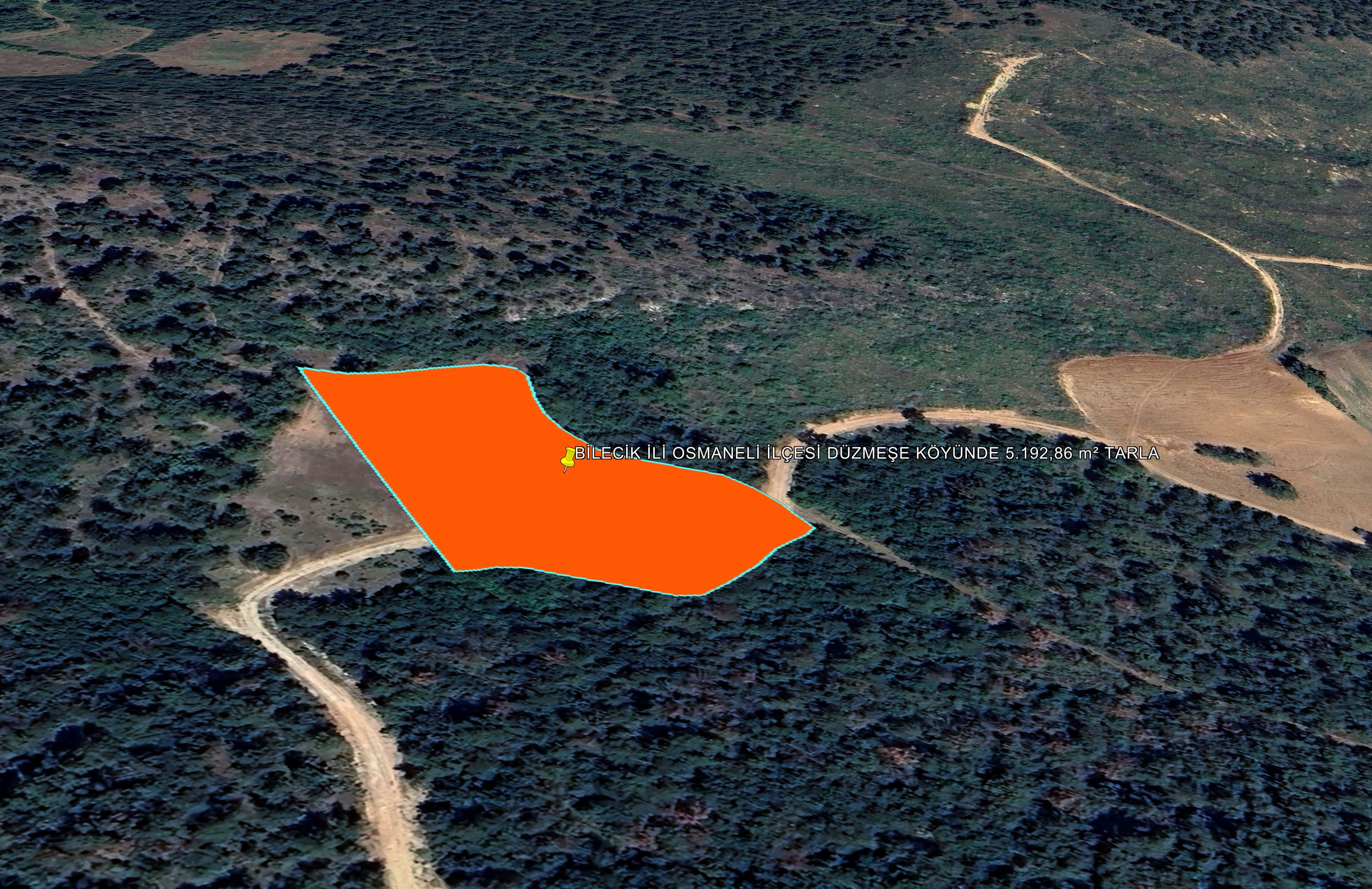 BİLECİK İLİ OSMANELİ İLÇESİ DÜZMEŞE KÖYÜNDE 5.192,86 m² TARLA