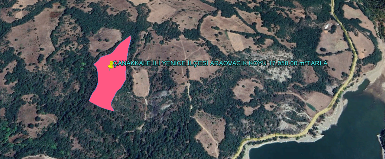 ÇANAKKALE İLİ YENİCE İLÇESİ ARAOVACIK KÖYÜ 17.050,00 m² TARLA