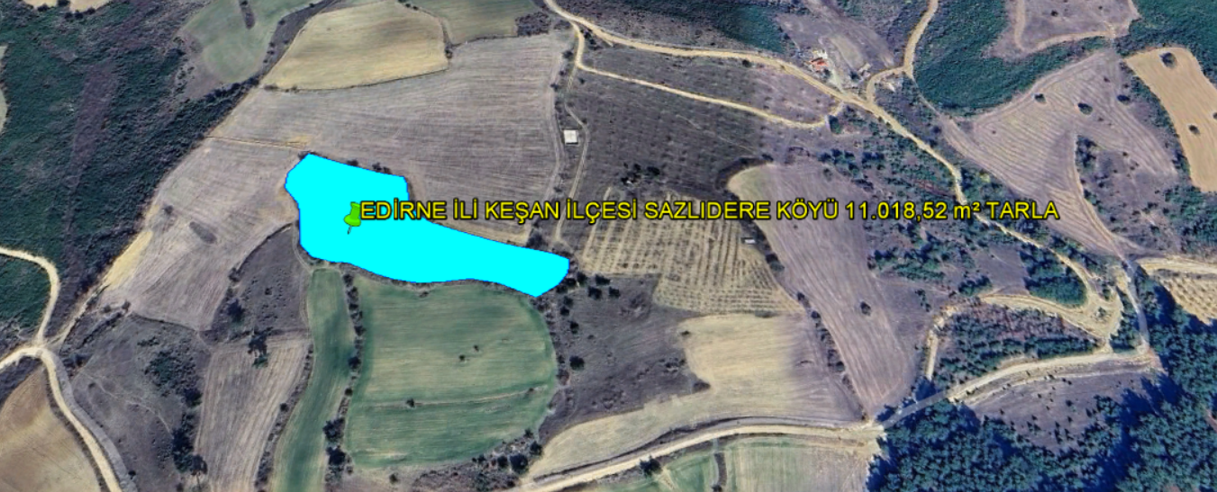 EDİRNE İLİ KEŞAN İLÇESİ SAZLIDERE KÖYÜ 11.018,52  m² TARLA