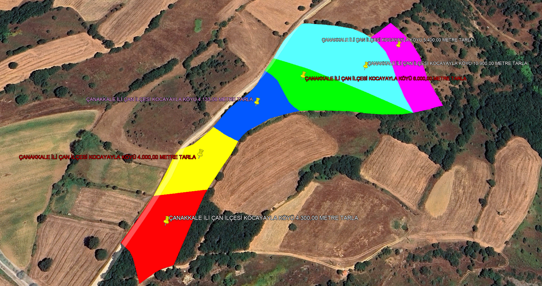 ÇANAKKALE İLİ ÇAN İLÇESİ KOCAYAYLA KÖYÜ 34.733.000 m² TARLA