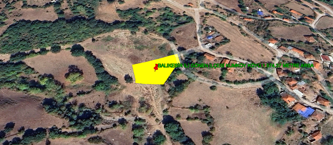 BALIKESİR İLİ GÖNEN İLÇESİ KUMKÖY KÖYÜ 1.574,37 m²  ARSA