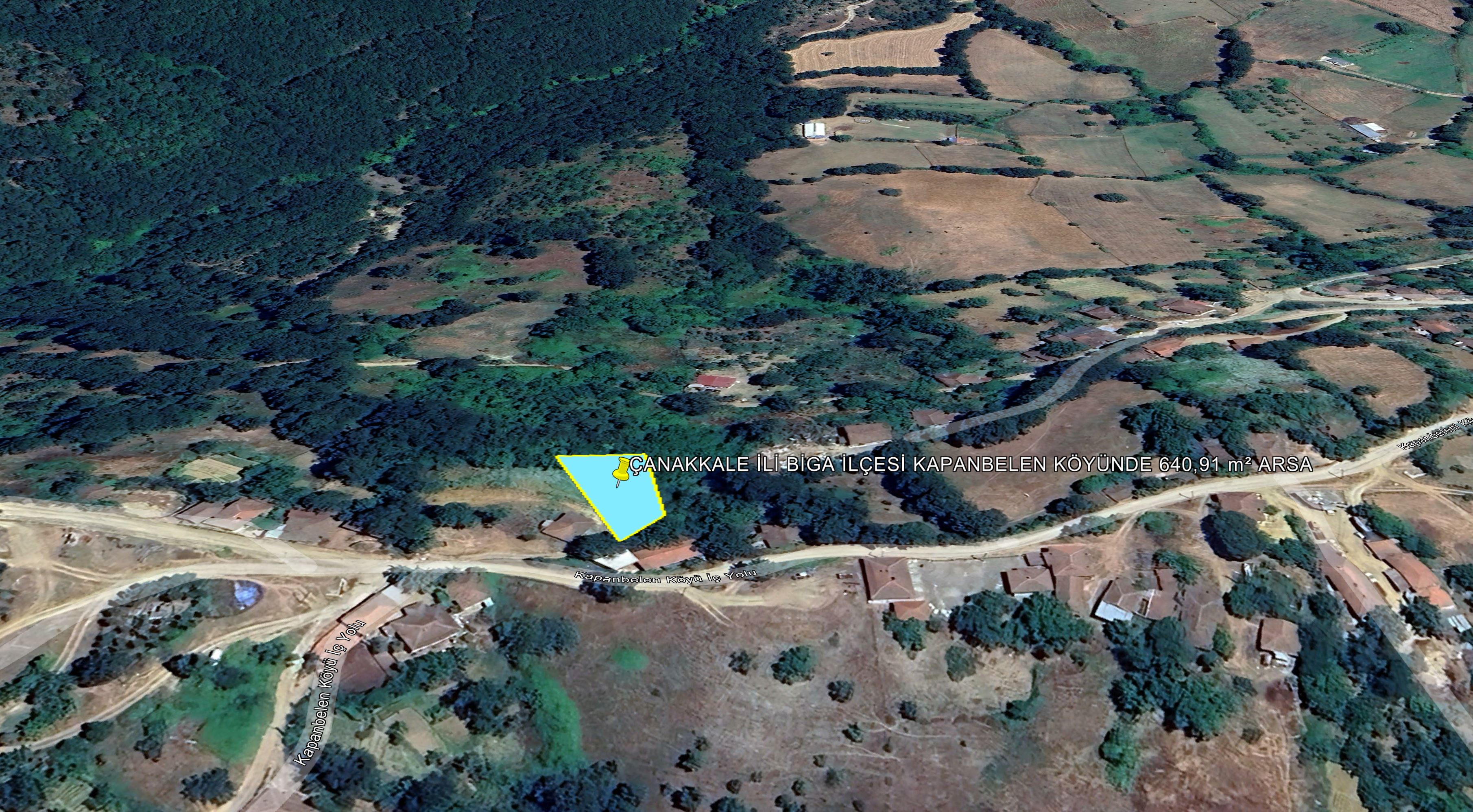 ÇANAKKALE İLİ BİGA İLÇESİ KAPANBELEN KÖYÜNDE 640,91 m² ARSA