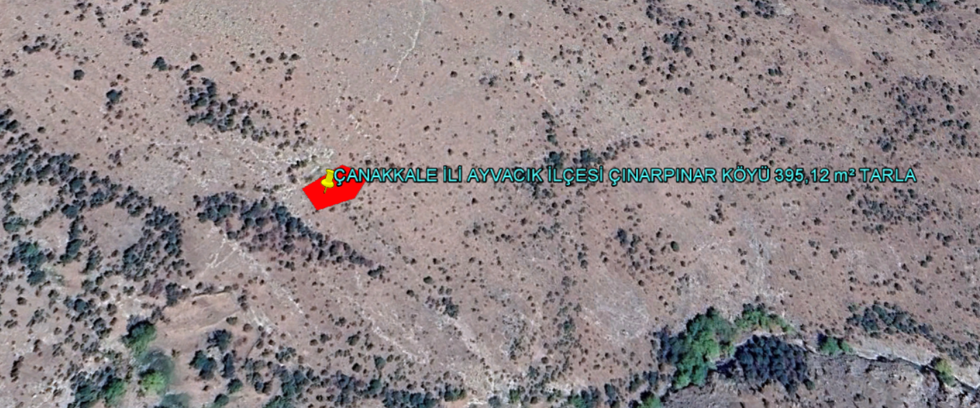 ÇANAKKALE İLİ AYVACIK İLÇESİ ÇINAPINAR KÖYÜ 395,12 m² BAHÇE