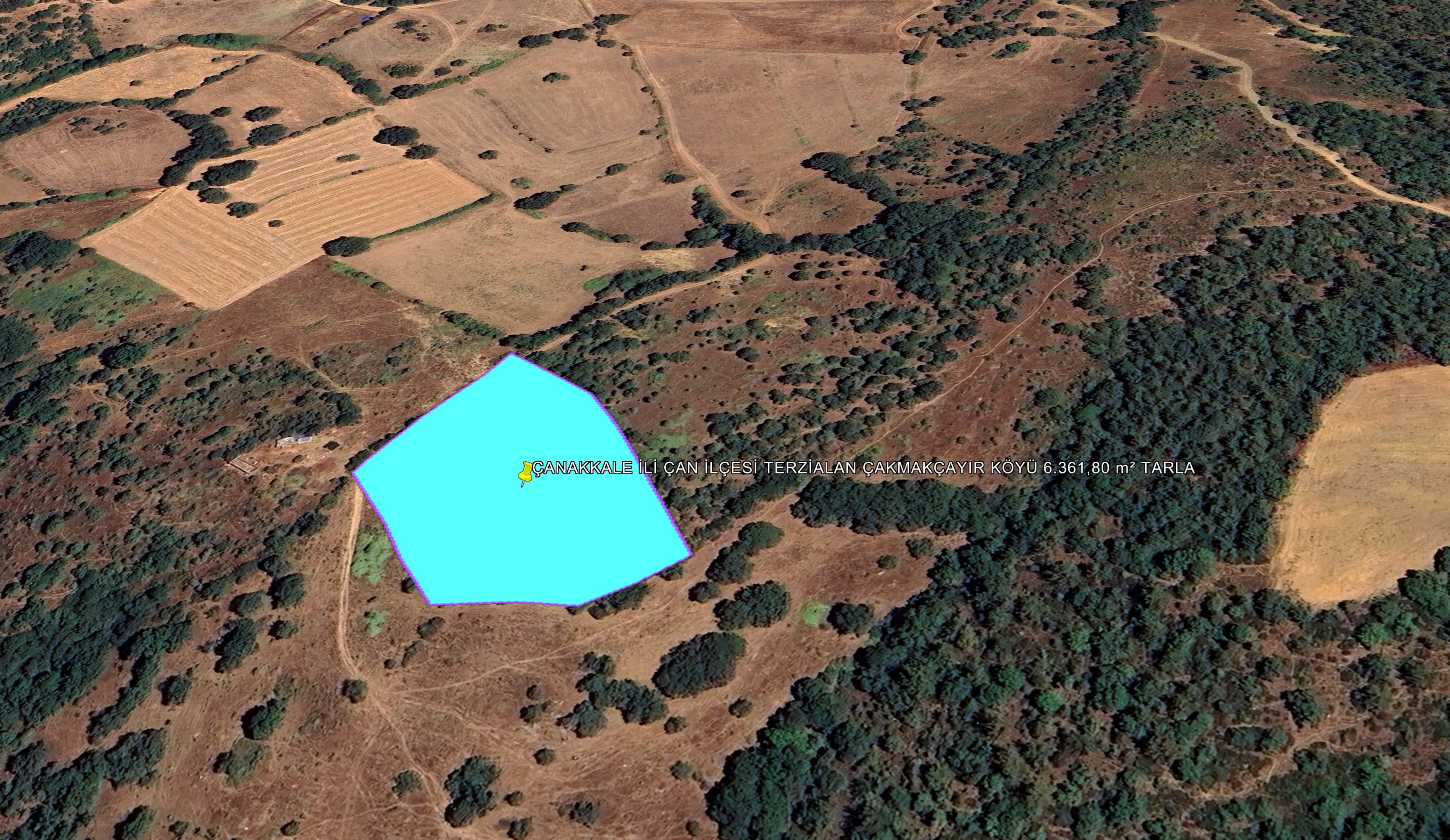 ÇANAKKALE İLİ ÇAN İLÇESİ TERZİALAN ÇAKMAKÇAYIR KÖYÜ 6.361,80 m² TARLA