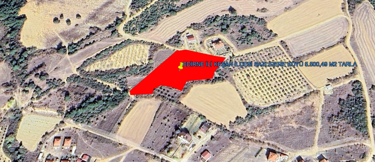 EDİRNE İLİ KEŞAN İLÇESİ SAZLIDERE KÖYÜ 5.000,49 m² TARLA