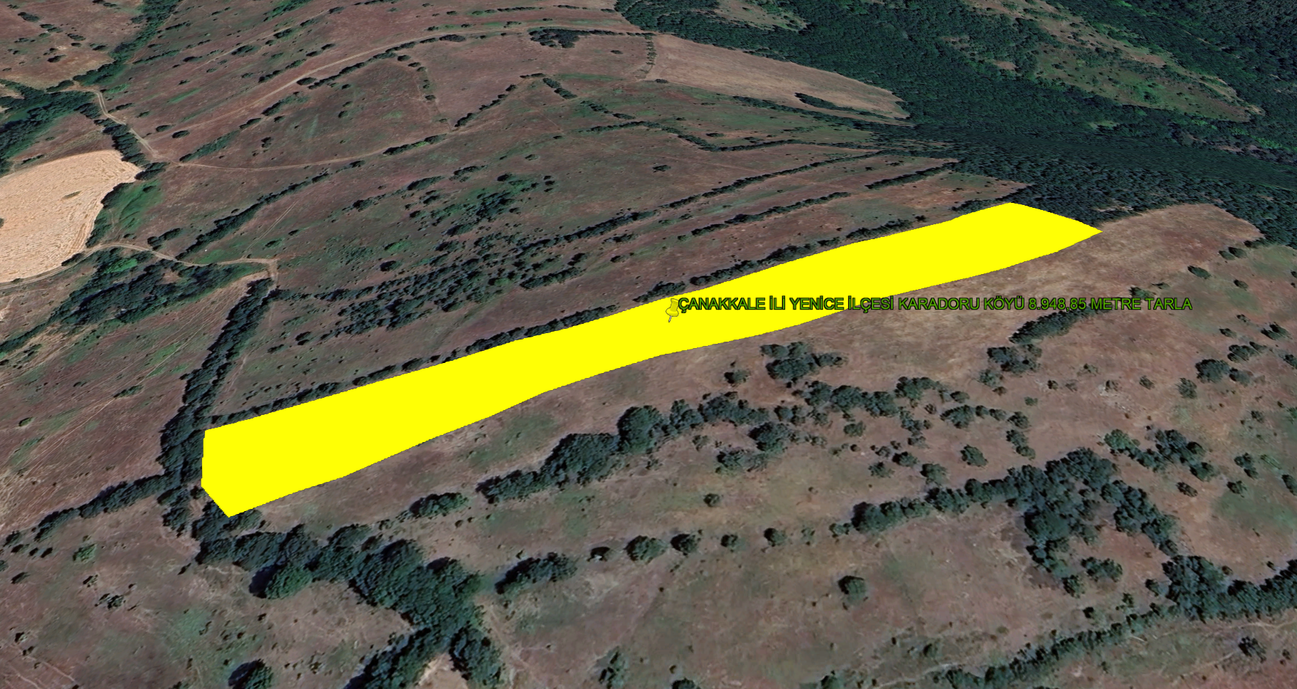 ÇANAKKALE İLİ YENİCE İLÇESİ KARADORU KÖYÜ 8.948,85 m² TARLA