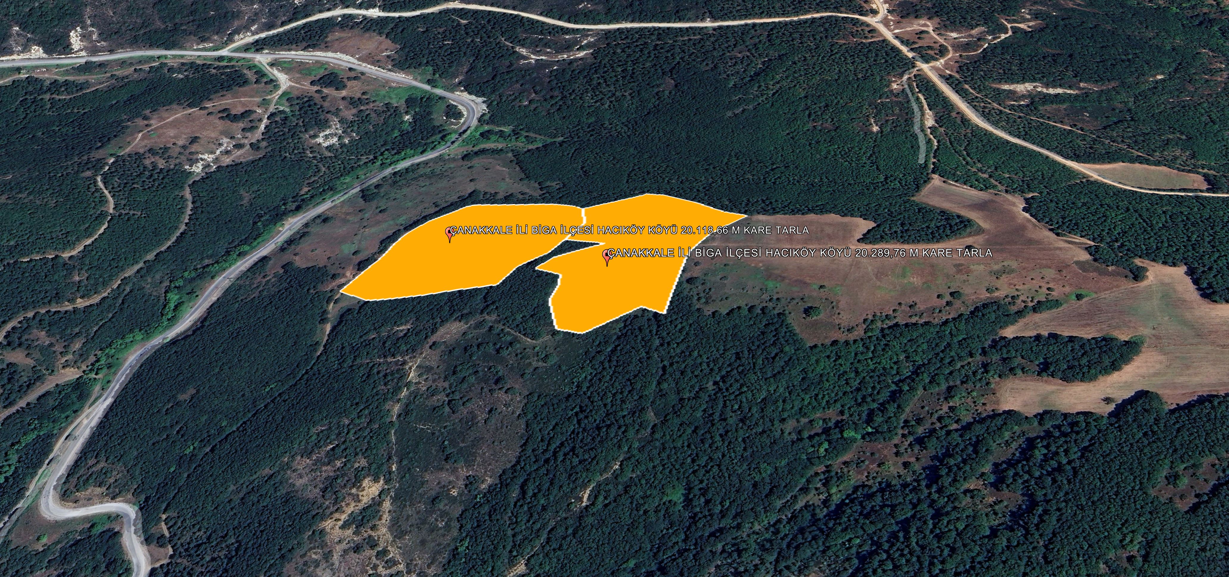 ÇANAKKALE İLİ BİGA İLÇESİ HACIKÖY KÖYÜ 40.408,42 M KARE TARLA