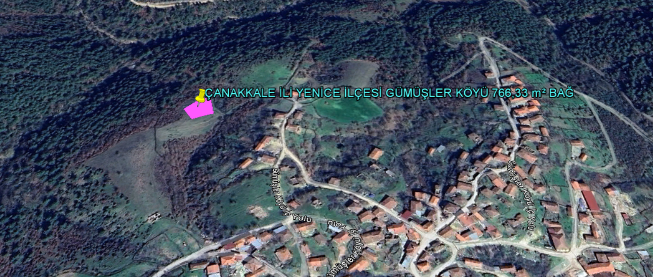 ÇANAKKALE İLİ YENİCE İLÇESİ GÜMÜŞLER KÖYÜ 766,33 m² BAĞ