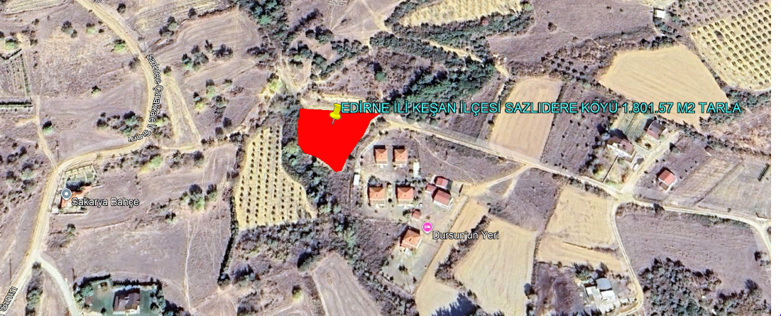 EDİRNE İLİ KEŞAN İLÇESİ SAZLIDERE KÖYÜ 1.801.57 m²  TARLA