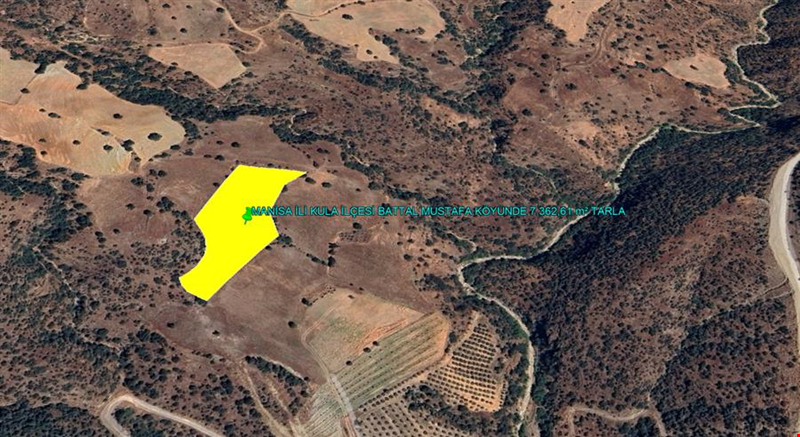 MANİSA PROVINCE KULA COUNTY BATTAL MUSTAFA VILLAGE 7.362,61 m² LAND