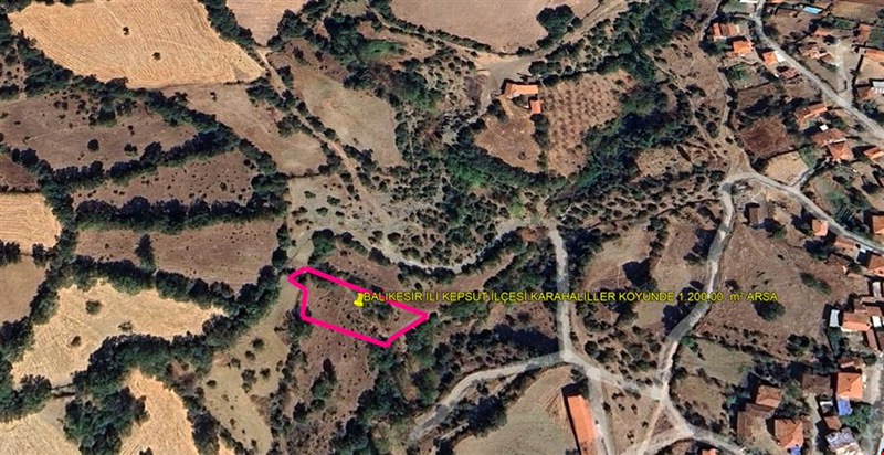 BALIKESİR İLİ KEPSUT İLÇESİ KARAHALİLLER KÖYÜNDE 1.200,00  m² ARSA