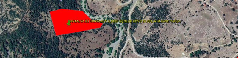 ANTALYA İLİ KONYAALTI İLÇESİ ÜÇOLUK KÖYÜ 20.050,84 M KARE TARLA