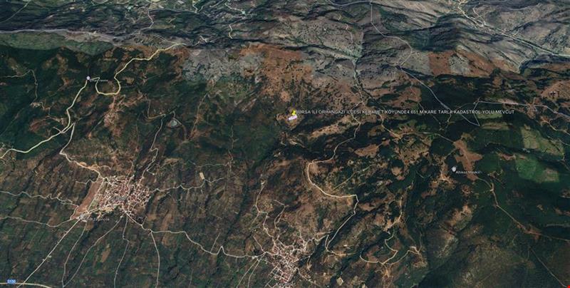 BURSA İLİ ORHANGAZİ İLÇESİ KERAMET KÖYÜNDE4651 M KARE TARLA KADASTROL YOLU MEVCUT