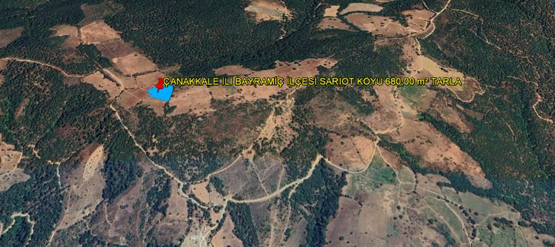 ÇANAKKALE İLİ BAYRAMİÇ İLÇESİ SARIOT KÖYÜ 680,00 m²  TARLA
