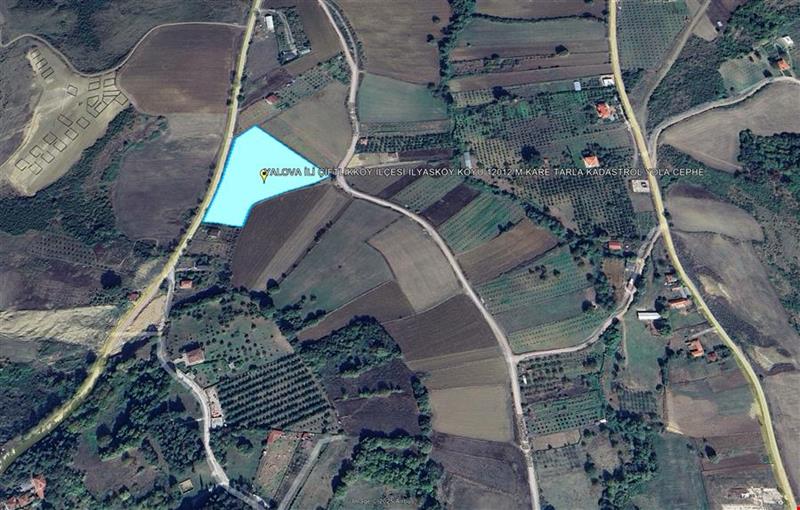 YALOVA İLİ ÇİFTLİKKÖY İLÇESİ İLYASKÖY KÖYÜ 12.012 M KARE TARLA KADASTROL YOLA CEPHE