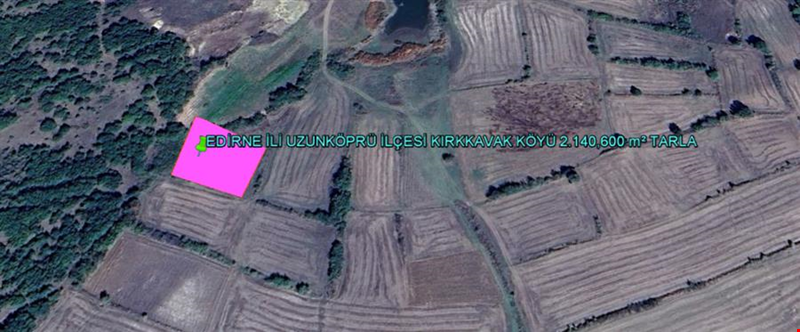 EDİRNE İLİ UZUNKÖPRÜ İLÇESİ KIRKKAVAK KÖYÜ 2.140,00 m² TARLA