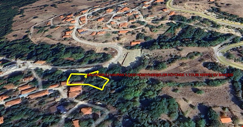 BALIKESİR İLİ HAVRAN İLÇESİ HÜSEYİNBEŞELER KÖYÜNDE 1.113,96 KERPİÇ EV BAHÇESİ