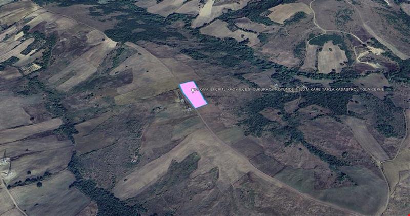 YALOVA İLİ ÇİFTLİKKÖY İLÇESİ ÇUKURKÖY KÖYÜNDE 7.520 M KARE TARLA KADASTROL YOLA CEPHE