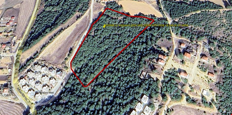 EDİRNE İLİ KEŞAN İLÇESİ SAZLIDERE KÖYÜNDE KADASTROL YOLU VE ALT YAPI MEVCUT 18.346,00 m² ARSA