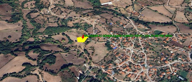 BALIKESİR İLİ GÖNEN İLÇESİ KUMKÖY KÖYÜ 1.574,37 m²  ARSA