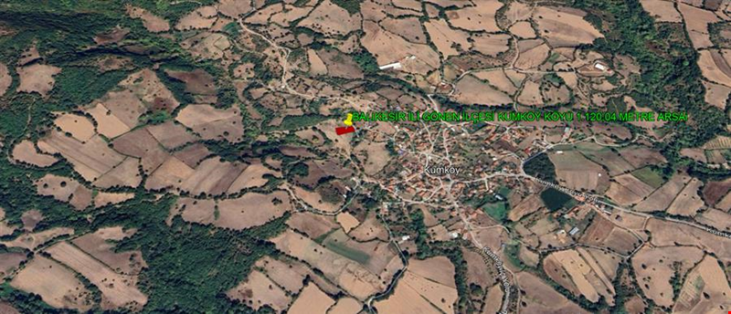 BALIKESİR İLİ GÖNEN İLÇESİ KUMKÖY KÖYÜ 1.120,04 m²  ARSA