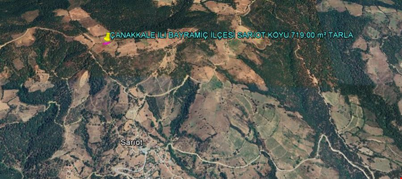 ÇANAKKALE İLİ BAYRAMİÇ İLÇESİ SARIOT KÖYÜ 719,00 m²  TARLA