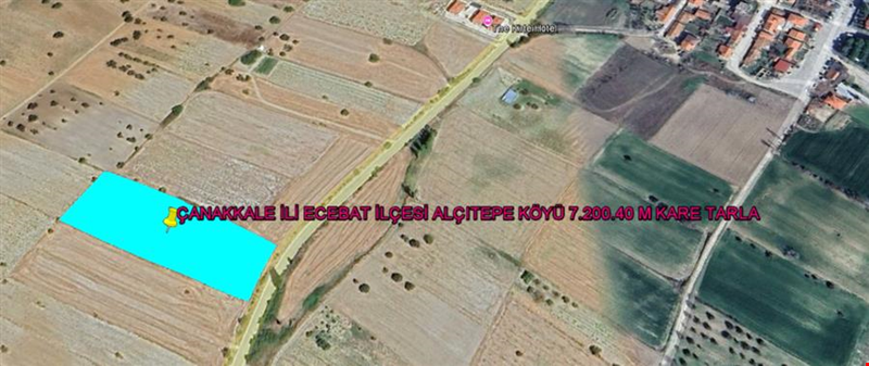 ÇANAKKALE İLİ ECEABAT İLÇESİ ALÇITEPE KÖYÜ 7.200,40 M KARE TARLA
