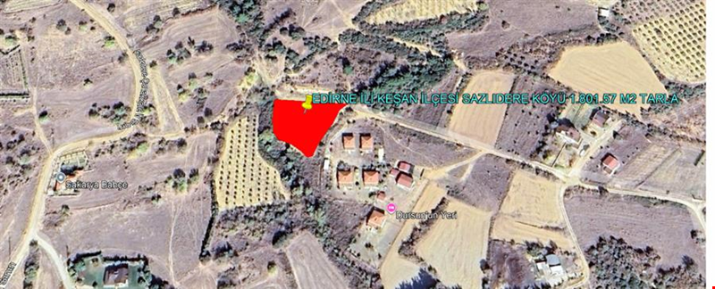 EDİRNE İLİ KEŞAN İLÇESİ SAZLIDERE KÖYÜ 1.801.57 m²  TARLA