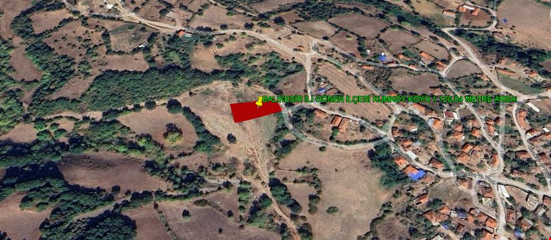 BALIKESİR İLİ GÖNEN İLÇESİ KUMKÖY KÖYÜ 1.120,04 m²  ARSA
