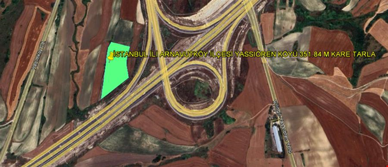 ISTANBUL İSTANBUL İLI ARNAVUTKÖY DISTRICT YASSIÖREN VILLAGE TWO PARCELS TOTAL 796,7 SQUARE METER FIELD