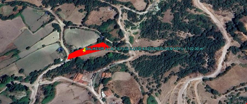 BALIKESIR PROVINCE SINDIRGI COUNTY OSMANLAR VILLAGE 371,26m² LAND