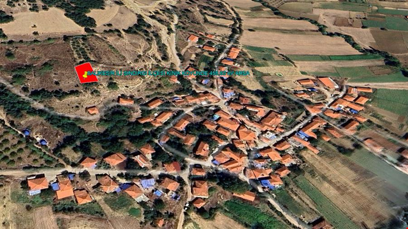 BALIKESİR İLİ SINDIRGI İLÇESİ KINIK KÖYÜNDE 458,63  m² ARSA