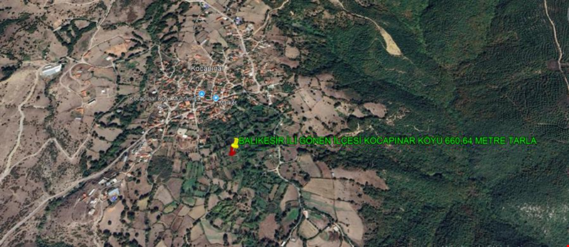 BALIKESIR PROVINCE GÖNEN COUNTY KOCAPINAR VILLAGE 660,64 m² LAND