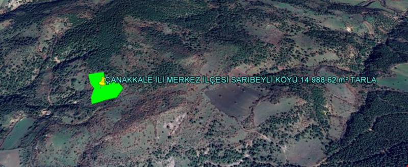ÇANAKKALE İLİ MERKEZ İLÇESİ SARIBEYLİ KÖYÜ 14.988,62 m² TARLA