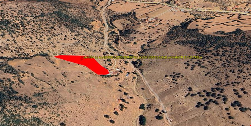 MANİSA İLİ ALAŞEHİR İLÇESİ SERİNYAYLA KÖYÜNDE 5.629,66  m² KANGİR EV VE TARLA