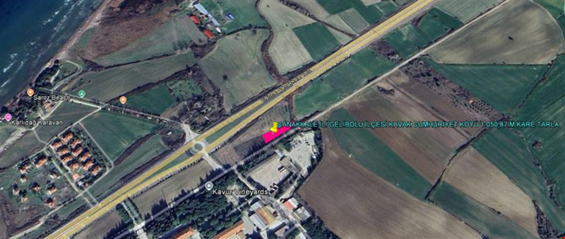 ÇANAKKALE İLİ GELİBOLU İLÇESİ KAVAK CUMHURİYET KÖYÜ 1.050,87 m² TARLA