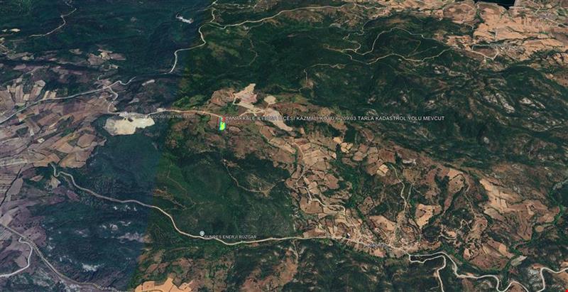 ÇANAKKALE İLİ BİGA İLÇESİ KAZMALI KÖYÜ 6.209,03 TARLA KADASTROL YOLU MEVCUT
