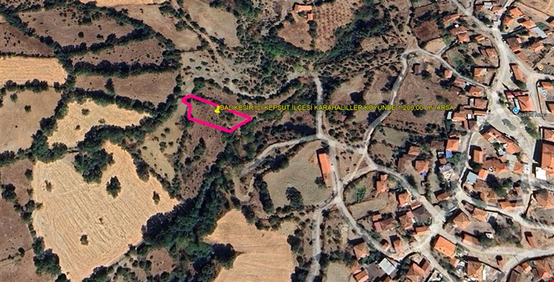 BALIKESİR İLİ KEPSUT İLÇESİ KARAHALİLLER KÖYÜNDE 1.200,00  m² ARSA