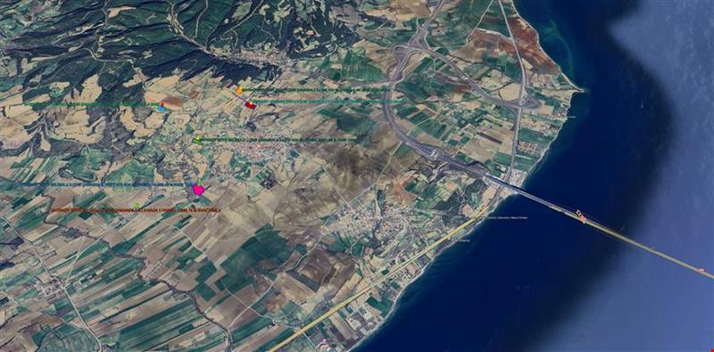 GELİBOLU BAYIRKÖY DE FULL BOĞAZ VE KÖPRÜ MANZARALI KADASTROL YOLACEPHE KÖY YAKINI 8.332,68 M KARE TARLA