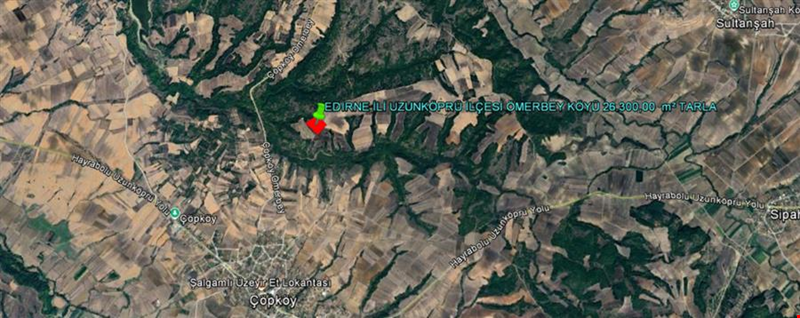 EDİRNE İLİ UZUNKÖPRÜ İLÇESİ ÖMERBEY KÖYÜ 26.300,00  m² TARLA