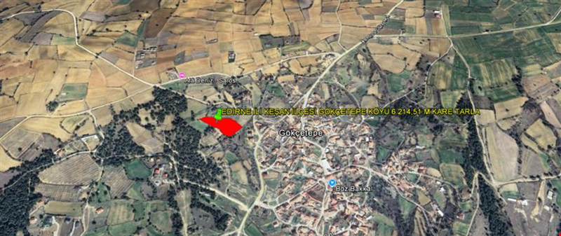 EDİRNE İLİ KEŞAN İLÇESİ GÖKÇETEPE KÖYÜ 6.214,51 m² TARLA
