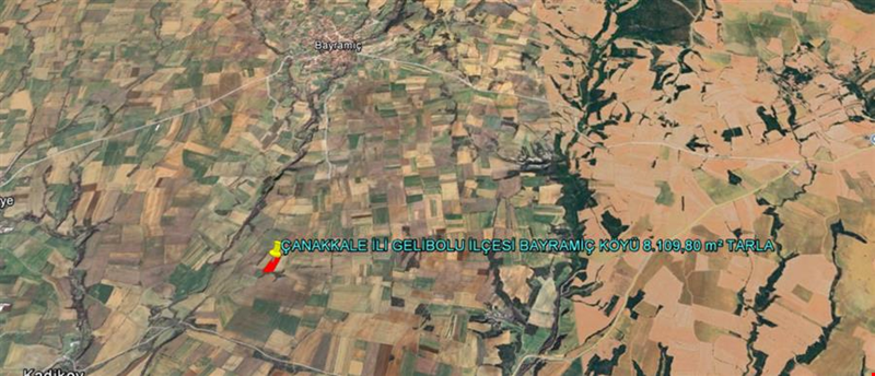 ÇANAKKALE İLİ GELİBOLU İLÇESİ BAYRAMİÇ KÖYÜ 8.109,19 m² TARLA
