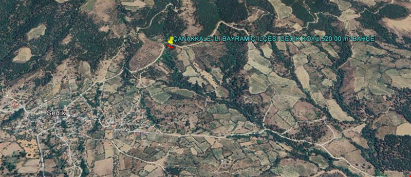 ÇANAkKALE İLİ BAYRAMİÇ İLÇESİ GEDİK KÖYÜ 520,00 m² BAHÇE