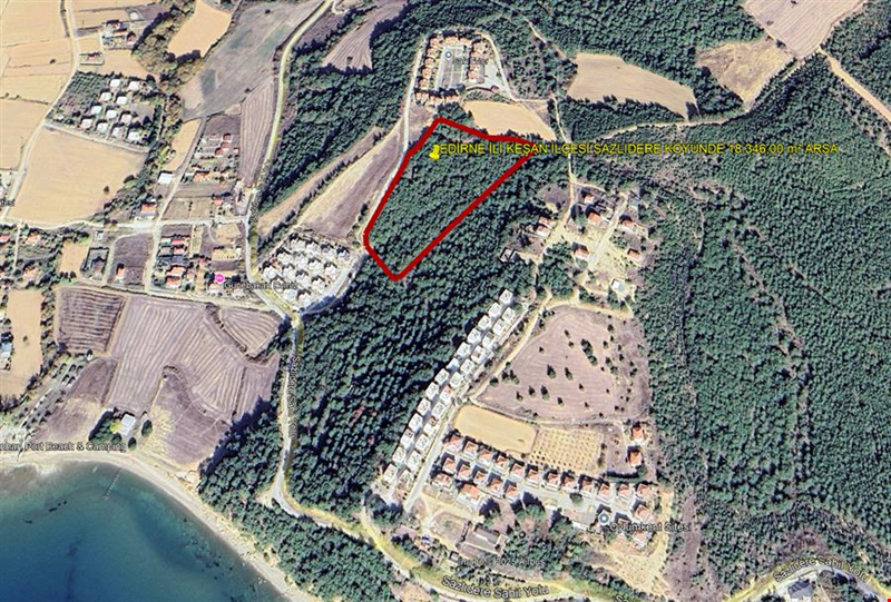 EDİRNE İLİ KEŞAN İLÇESİ SAZLIDERE KÖYÜNDE KADASTROL YOLU VE ALT YAPI MEVCUT 18.346,00 m² ARSA