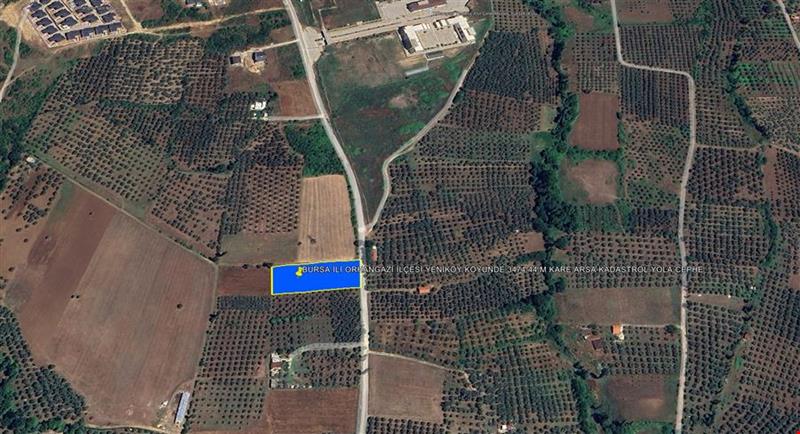 BURSA İLİ ORHANGAZİ İLÇESİ YENİKÖY KÖYÜNDE 3474,44 M KARE TARLA KADASTROL YOLA CEPHE